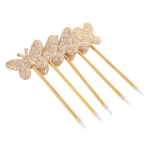 SEWACC 5 Stück Schmetterling Glitzer Kugelschreiber Retractable Geschmeidiger Tintenfluss Modisch für Schule Büro Home als für Lehrer Schüler Frauen von SEWACC