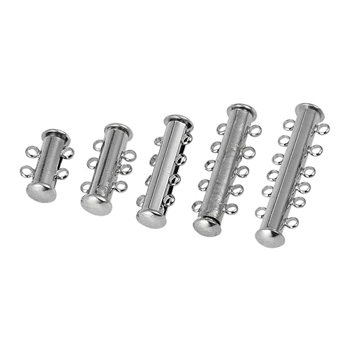 SEWACC 5 Stück Silberplattierte Multi Strang Magnetverschluss Verbinder für Schmuckherstellung für Armbänder und DIY Schmuckzubehör von SEWACC