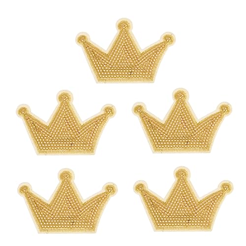 SEWACC 5 Stück Stoff aufkleber Patch aufkleber klebrige Juwelen rotes paillettenoberteil Flicken aufnähen trimmen schuhreparatur bügelbild Flicken zum Nähen Patches für Heimwerker Golden von SEWACC