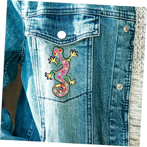 SEWACC 5 Stück Teiliges Cartoon Gecko Aufnäher Bestickte Nähapplikationen zum Aufnähen Leichte DIY Kleidung Dekorationsflicken für Jeans Taschen Hüte und Kleidungsreparatur SEWACC 5 Stück Teiliges Cartoon Gecko Aufnäher Bestickte Nähapplikationen zum Aufnähen Leichte DIY Kleidung Dekorationsflicken für Jeans Taschen Hüte und Kleidungsreparatur von SEWACC