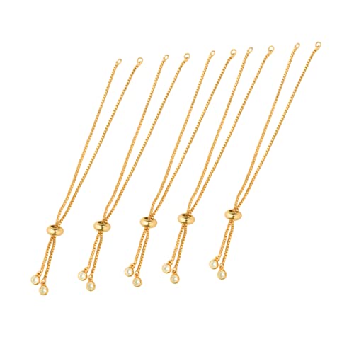 SEWACC 5 Stück Teiliges DIY Armband Ketten Teile für Frauen Verstellbare Goldene Basis Kette für Schmuckherstellung für Besondere Anlässe SEWACC 5 Stück Teiliges DIY Armband Ketten Teile für Frauen Verstellbare Goldene Basis Kette für Schmuckherstellung für Besondere Anlässe von SEWACC