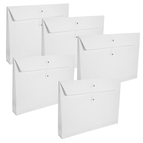 SEWACC 5 Stück Teiliges Dokumentenmappe Umweltfreundliche Dicke Papierakte mit Schnurverschluss Wasserfeste Kartenordner für Büro Schule Praktische Aufbewahrung Wichtiger Dokumente von SEWACC
