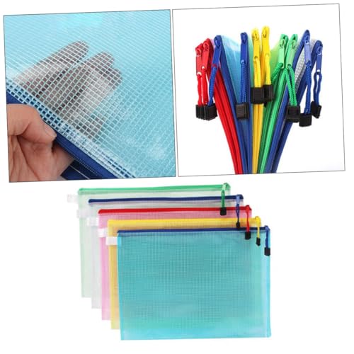 SEWACC 5 Stück Teiliges Dokumententaschen aus Wasserdichtem PVC mit Reißverschluss Farbige Transparente File Organizer für Büro Schule und Reise Praktische Aufbewahrungstaschen SEWACC 5 Stück Teiliges Dokumententaschen aus Wasserdichtem PVC mit Reißverschluss Farbige Transparente File Organizer für Büro Schule und Reise Praktische Aufbewahrungstaschen von SEWACC