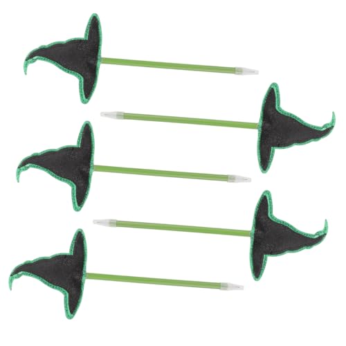 SEWACC 5 Stück Teiliges Halloween Zauberer Kugelschreiber Leichte Handliche Hexenhut Stifte mit Glatter Gel-tinte Kawaii Schulbedarf für Partygeschenk und Belohnung von SEWACC