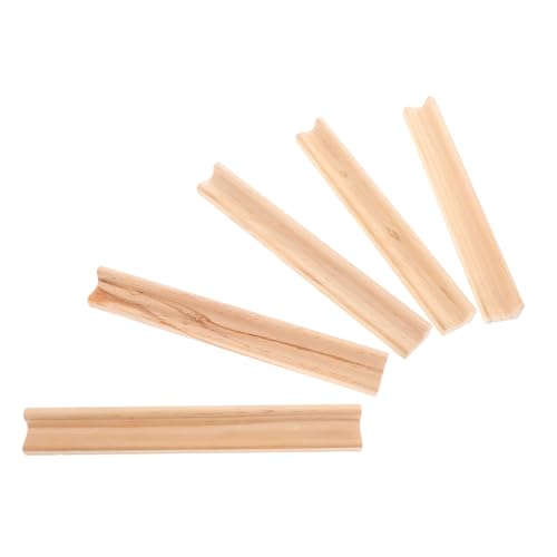 SEWACC 5 Stück Teiliges Holz Buchstaben Deko Spielhalter Stabiler Domino und Mahjong Organizer Sicherer Kartenhalter Mit Natürlicher Maserung Für Mexican Train Spiele von SEWACC