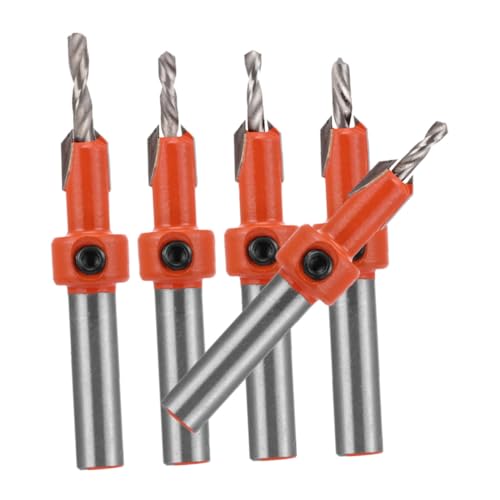 SEWACC 5 Stück Teiliges Holzsenkbohrer Set mit Selbstschneidendem Legierungskopf Stufenförmigem Riss Design und Präzisem Senkbohrer für Zeitsparendes Genaues Bohren bei Holzarbeiten von SEWACC