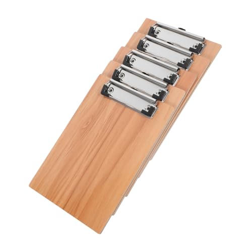 SEWACC 5 Stück Teiliges Klemmbrett aus Holz mit Aufhängedesign Tragbar für Büro Schule Restaurant und Meetings zur Steigerung Arbeitseffizienz von SEWACC