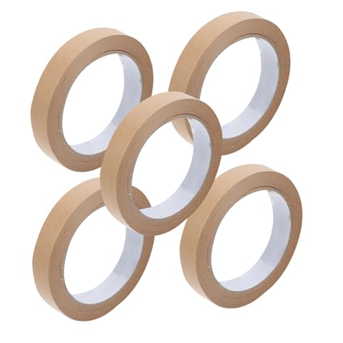 SEWACC 5 Stück Teiliges Kraftpapier Klebeband Wasserfestes Selbstklebendes Packband mit Beschreibbarer Oberfläche Stark Haftendes Umweltfreundliches Verpackungsband für Kartons und SEWACC 5 Stück Teiliges Kraftpapier Klebeband Wasserfestes Selbstklebendes Packband mit Beschreibbarer Oberfläche Stark Haftendes Umweltfreundliches Verpackungsband für Kartons und von SEWACC