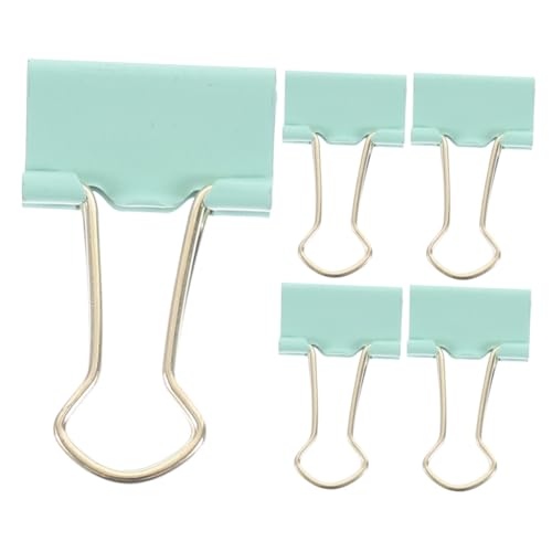 SEWACC 5 Stück Teiliges Langlebige Büroklammern Grüne Metallklammern Starke Multifunktionale Binder Clips für Dokumentenorganisation im Büro und Zuhause von SEWACC