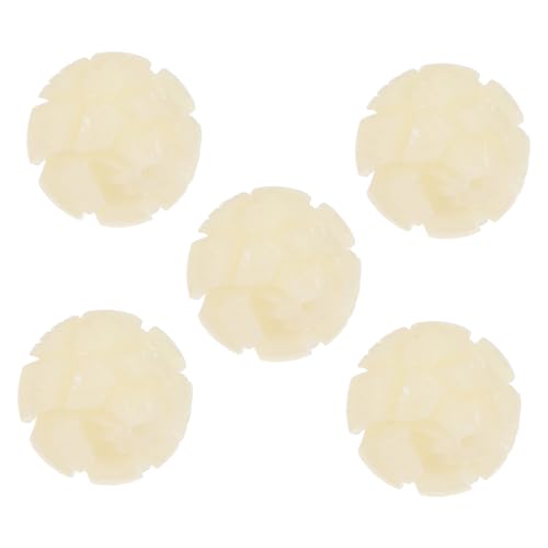 SEWACC 5 Stück Teiliges Lotus DIY Buddha perlen aus Weißem Geschnitzt Schmuckzubehör für Halsketten Armbänder Bastelbedarf Handwerkskunst von SEWACC