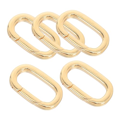 SEWACC 5 Stück Teiliges Ovale Schmuckverbinder Langlebigem Kupfer mit Goldbeschichtung Federleichtes Karabiner Design Vielseitig für Armband Halskette Anhänger und Schlüsselanhänger für von SEWACC