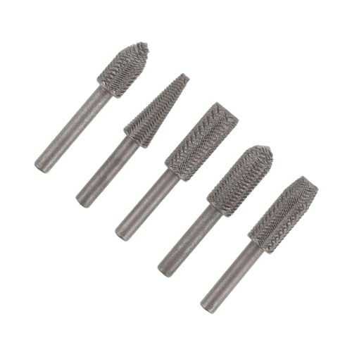SEWACC 5 Stück Teiliges Rotary Frässet Hartmetall Frässtifte für Gravur Schleifen Kompakt Leicht Vielseitig Einsetzbar für DIY Elektrowerkzeuge Entgraten und Fräsen von SEWACC