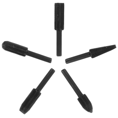 SEWACC 5 Stück Teiliges Rotary Tool Metallfeilen Set Präzise Rotierende Feilenbits für Gravur Polieren Schleifen Vielseitig Geformte Stahlraspeln für Weiche Metalle Effizientes DIY von SEWACC