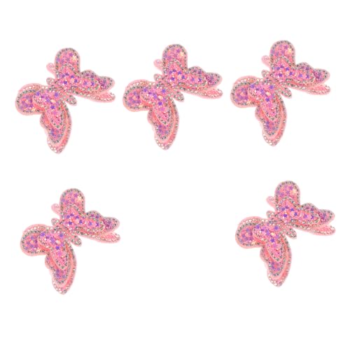 SEWACC 5 Stück Teiliges Schmetterling Applikationen für DIY Kleidung Glitzernde Patches Zubehör für Kreative Projekte und Handarbeiten Leicht und Tragbar zum Aufbügeln oder Aufnähen von SEWACC