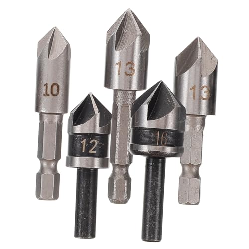 SEWACC 5 Stück Teiliges Senkbohrer set mit Kegelsenker Hochwertiger Langlebig und Präzise für Holz Metallbearbeitung Kompatibel mit Bohrmaschinen und Werkbankbohrern von SEWACC