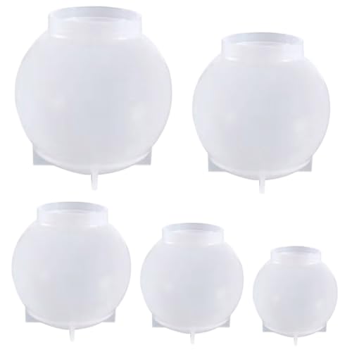 SEWACC 5 Stück Teiliges Silikonform für Diy Kunsthandwerk Kugel Design für Seifen Kerzen und Epoxidharz Flexibel und Formbeständig von SEWACC