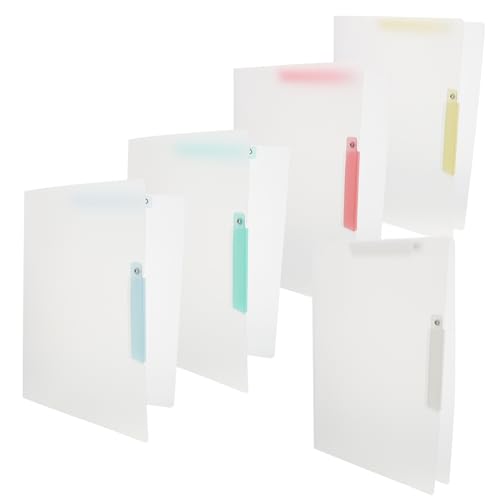 SEWACC 5 Stück Teiliges Transparente Kunststoff Ordner Projektmappen für Dokumente und Akten Langlebig Geräumig zur Organisation von Prüfungsunterlagen Büro und Schulbedarf Weiß Blau Grün von SEWACC