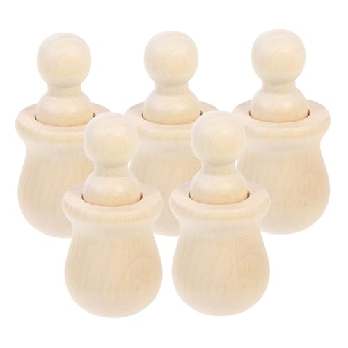 SEWACC 5 Stück Teiliges Unbemalte Holzpuppen zum Bemalen Naturbelassene DIY Holzfiguren für Originelles Bastelspielzeug zur Individuellen Gestaltung und Geschenkidee SEWACC 5 Stück Teiliges Unbemalte Holzpuppen zum Bemalen Naturbelassene DIY Holzfiguren für Originelles Bastelspielzeug zur Individuellen Gestaltung und Geschenkidee von SEWACC