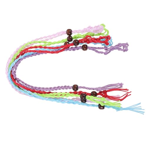 SEWACC 5 Stück Teiliges Verstellbares DIY Makramee Stein Käfig Halsketten Handgewebte Bunte Schmuckanhänger mit Holzperlen Leerer Steinhalter für Schmuckherstellung und Bastelprojekte von SEWACC