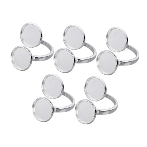 SEWACC 5 Stück Teiliges Verstellbares Ringhalter Kupfer Kompakte Schmuckring basen für DIY Schmuckherstellung Silberfarbene Fingerring böden Langlebiges Material Vielseitig für SEWACC 5 Stück Teiliges Verstellbares Ringhalter Kupfer Kompakte Schmuckring basen für DIY Schmuckherstellung Silberfarbene Fingerring böden Langlebiges Material Vielseitig für von SEWACC