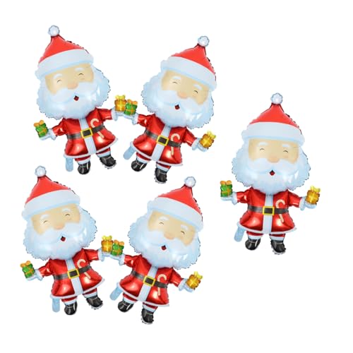 SEWACC 5 Stück Teiliges Weihnachtsmann Folienballon aus Aluminiumfolie Langlebige Weihnachtsdeko für Party Baum und Raumdekoration Vielseitig Einsetzbar als Festtags von SEWACC