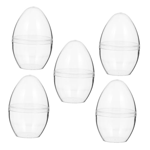 SEWACC 5 Stück Transparente Plastik Ostereier Befüllbare Ornamente für Bastelarbeiten für Ostern Süßigkeitenboxen Frühlingsfeiern und Dekorationen von SEWACC