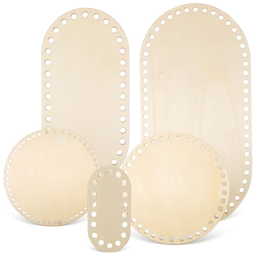 SEWACC 5 unlackierte Holzscheiben für Häkelkorb, oval, rund, Häkelkorbboden mit Löchern, Massivholzscheiben SEWACC 5 unlackierte Holzscheiben für Häkelkorb, oval, rund, Häkelkorbboden mit Löchern, Massivholzscheiben von SEWACC