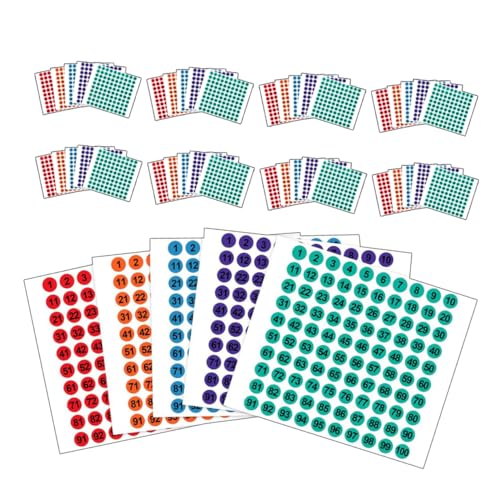 SEWACC 50 Blatt Bunte Nummernaufkleber Selbstklebende Runde Etiketten für Büro und Klassenzimmer zur Organisation und Dekoration Leicht Ablösbar Vielseitig Einsetzbar von SEWACC