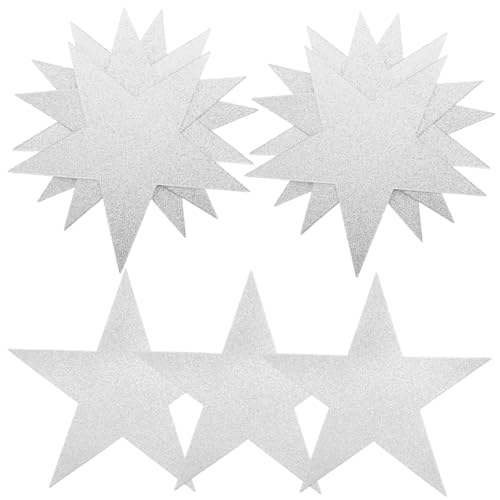 SEWACC 50 Blatt Silberne Glitzernde Papier Stern Ausschnitte Leichte Bastelarbeiten Wanddeko für Klassenzimmer Büro Party DIY Stern Papierkonfetti für Fenster Türen und Pinnwand SEWACC 50 Blatt Silberne Glitzernde Papier Stern Ausschnitte Leichte Bastelarbeiten Wanddeko für Klassenzimmer Büro Party DIY Stern Papierkonfetti für Fenster Türen und Pinnwand von SEWACC