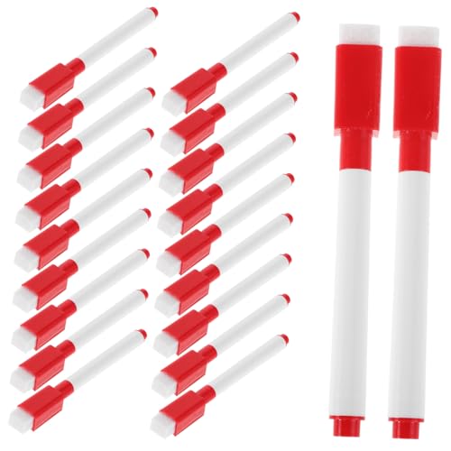 SEWACC 50 Stück Abwischbare Marker mit Radiergummikappe Spitze Rot für Schule Büro und Zuhause Einfach Abwischbar Magnetisch von SEWACC