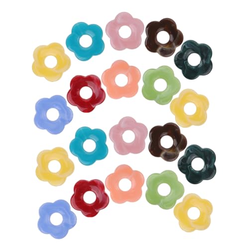 SEWACC 50 Stück Acrylperlen Blütenform mit Leichte DIY Schmuckperlen für Armbänder und Ohrringe Bunte Bastelperlen für Kreative Schmuckherstellung Vielseitig und Handlich von SEWACC