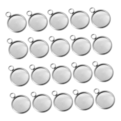 SEWACC 50 Stück Anhänger Lünette Rund Schmuck DIY Basis für Halsketten Schmuckherstellung Zubehör Robust Langlebig SEWACC 50 Stück Anhänger Lünette Rund Schmuck DIY Basis für Halsketten Schmuckherstellung Zubehör Robust Langlebig von SEWACC