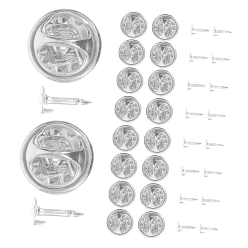 SEWACC 50 Stück Broschennadeln Ersatzverschluss Silberfarben Locking Pin Back für Anstecker Abzeichen DIY Schmuck Zubehör Vielseitig für Broschen Anstecknadeln Abzeichen Handwerk von SEWACC