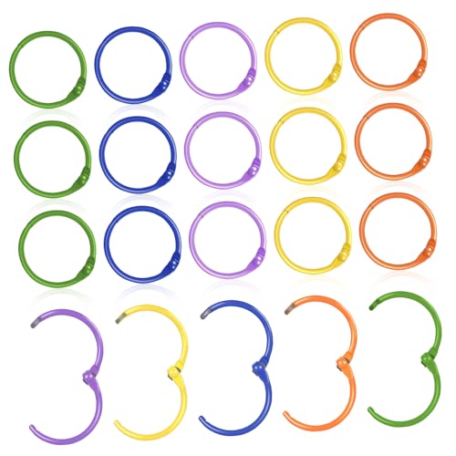 SEWACC 50 Stück Bunte Metall Ringe Schlüsselanhänger Binder Ringe für Notizbuch Scrapbook Karteikarten Sicherer Halt Leicht Tragbar Einfach zu Öffnen und Schließen Vielseitig für Arbeit SEWACC 50 Stück Bunte Metall Ringe Schlüsselanhänger Binder Ringe für Notizbuch Scrapbook Karteikarten Sicherer Halt Leicht Tragbar Einfach zu Öffnen und Schließen Vielseitig für Arbeit von SEWACC