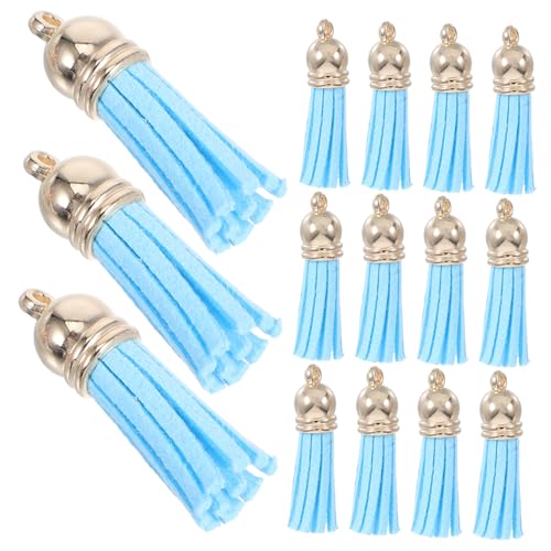 SEWACC 50 Stück Bunte PU Leder Quasten Anhänger für DIY Schmuck Taschenanhänger Schlüsselanhänger Zubehör Handgefertigt Langlebig Modisch von SEWACC