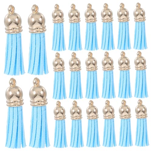 SEWACC 50 Stück Bunte Quasten Anhänger aus Pu-leder Leichte Schlüsselanhänger Quasten für DIY Schmuck Taschen Handydeko für Individuelle Accessoires von SEWACC
