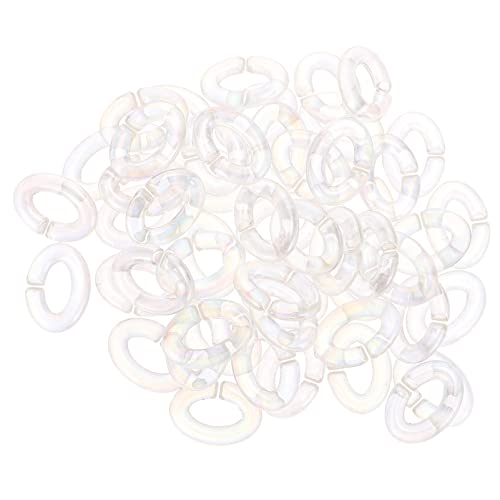 SEWACC 50 Stück C Förmige Acryl Ringe für Schmuckherstellung Biegeringe für Ohrringe und Brillenketten DIY Craft Zubehör Transparent und Farbenfroh für Kreative Projekte von SEWACC