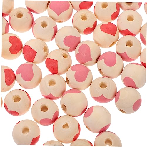 SEWACC 50 Stück DIY Holzperlen Herzmuster Schmuckherstellung Material für Valentinstag Farbige Herzperlen Rote Pinke Perlen für Armbänder und Bastelprojekte SEWACC 50 Stück DIY Holzperlen Herzmuster Schmuckherstellung Material für Valentinstag Farbige Herzperlen Rote Pinke Perlen für Armbänder und Bastelprojekte von SEWACC