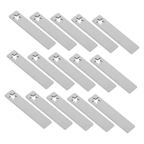 SEWACC 50 Stück Gravuranhänger Rechteckige Blanko Metallplatten für Schmuckherstellung Gravur Vielseitige DIY Anhänger für Haustier Id Namensschilder von SEWACC