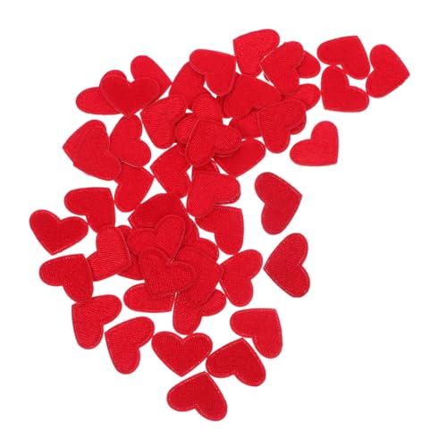 SEWACC 50 Stück Herz Bestickte Stoffflicken DIY Nähreparaturflicken Herz Bestickte Patch Applikation Aufnäher Zum Aufnähen Kleidungsapplikation Polyesterrückseite von SEWACC