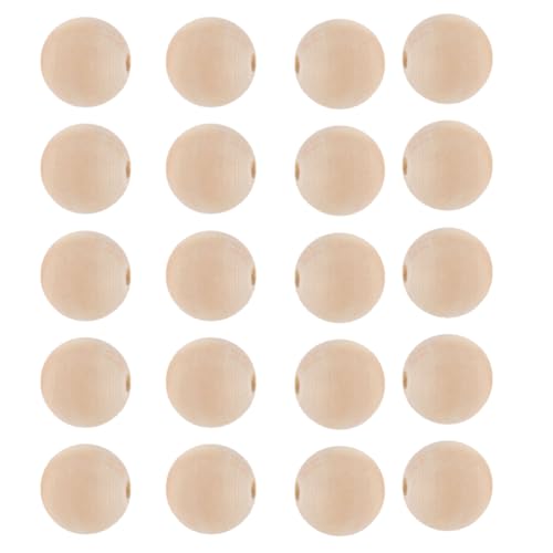 SEWACC 50 Stück Holzperlen Naturfarbe Runde Unvollendete Spacer Perlen für DIY Bastelprojekte für Schmuckherstellung und Kreative Dekorationen von SEWACC