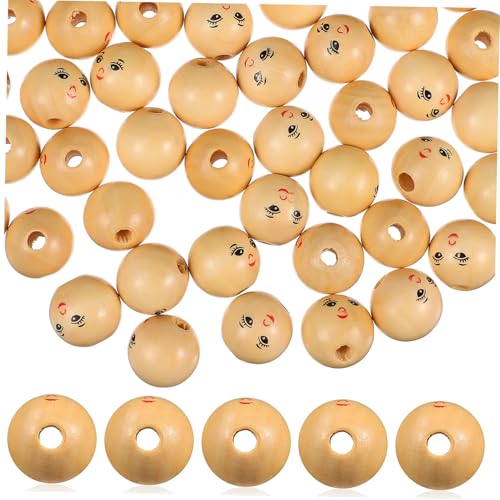SEWACC 50 Stück Holzperlen mit Smile Gesicht Große Lochperlen zum Basteln von Schmuck Makramee Armbändern Halsketten und Schlüsselanhängern Naturbelassen Fein Poliert Vielseitig SEWACC 50 Stück Holzperlen mit Smile Gesicht Große Lochperlen zum Basteln von Schmuck Makramee Armbändern Halsketten und Schlüsselanhängern Naturbelassen Fein Poliert Vielseitig von SEWACC