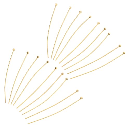 SEWACC 50 Stück Kopfstifte aus Edelstahl Vergoldete Kugelkopf pins für DIY Schmuckherstellung Geeignet für Ohrringe Armbänder Halsketten und Anhänger Vielseitige von SEWACC