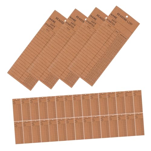 SEWACC 50 Stück Leselisten Lesezeichen aus Dickem Papier mit Loch Blanko Bibliothekskarten zum Notieren Robust und Reißfest Vielseitig für Schule Bibliothek Büro und Zuhause für Schüler von SEWACC