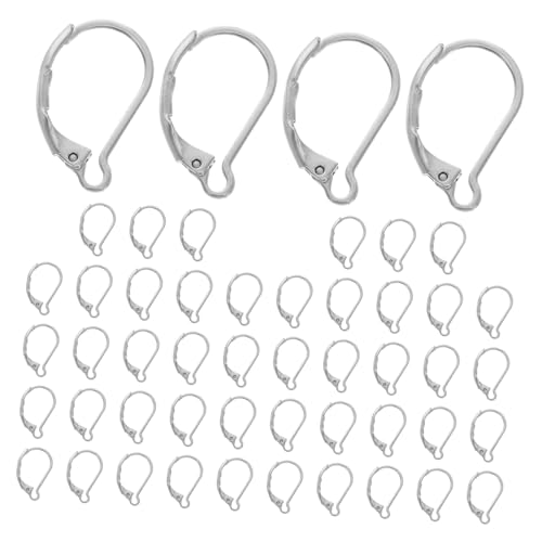 SEWACC 50 Stück Lever Back Earring Hooks aus Edelstahl Sichere Französische Ohrhaken mit Hebelverschluss Langlebig und Vielseitig für DIY Schmuckherstellung und Anhänger für Verschiedene von SEWACC
