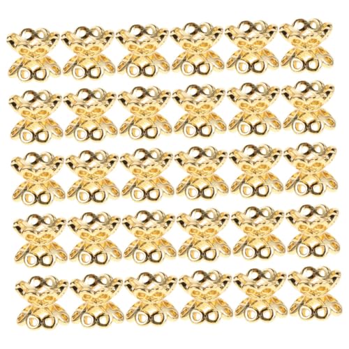 SEWACC 50 Stück Metall Endkappen Abstandsperlen für Schmuckherstellung Doppelseitige Hohle Blumen Perlenkappen Geeignet für DIY Armbänder Langlebig und Vielseitig für Kreative von SEWACC
