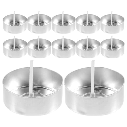 SEWACC 50 Stück Metall-Teelichtdosen mit Kerzendochten, leere Kerzenherstellung, Teelichtbehälter für selbstgemachte Kerzen SEWACC 50 Stück Metall-Teelichtdosen mit Kerzendochten, leere Kerzenherstellung, Teelichtbehälter für selbstgemachte Kerzen von SEWACC