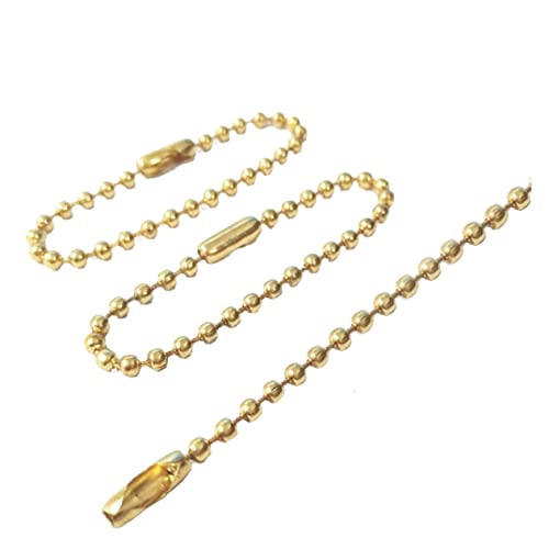 SEWACC 50 Stück Metall -tag -hangkette Schließe Abnehmbar Schlüsselanhänger Mit Kette Schlüsselbund Ringe Kette Schlüsselanhänger Perlen Schlüsselbindungsbefugnis Golden von SEWACC