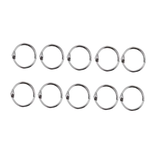 SEWACC 50 Stück Metallbuchring Runden Bindemittel Schnappen Bindung Schlüssel Ringordner Für Lose Blätter Klein Kreis Sprengring Schnalle Für Fotoalbum Silver von SEWACC