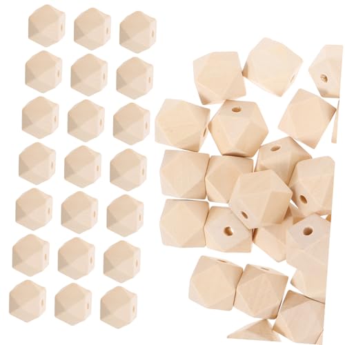SEWACC 50 Stück Natürliche Geometrische Holzperlen Unbemalt Facettierte Polyeder für DIY Schmuckherstellung und Handwerksprojekte SEWACC 50 Stück Natürliche Geometrische Holzperlen Unbemalt Facettierte Polyeder für DIY Schmuckherstellung und Handwerksprojekte von SEWACC
